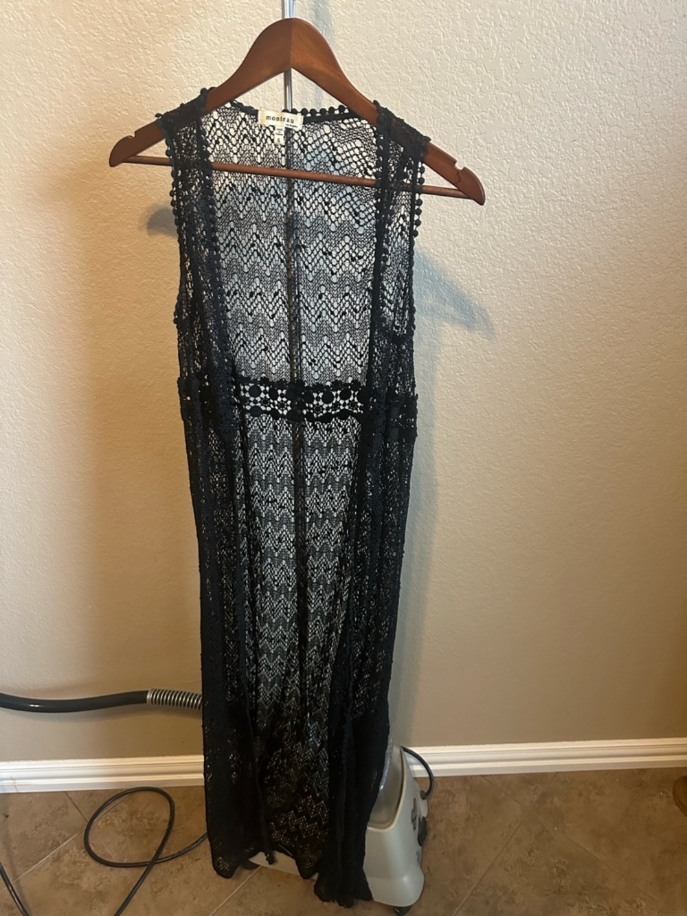 Boho Crochet Long Vest Duster